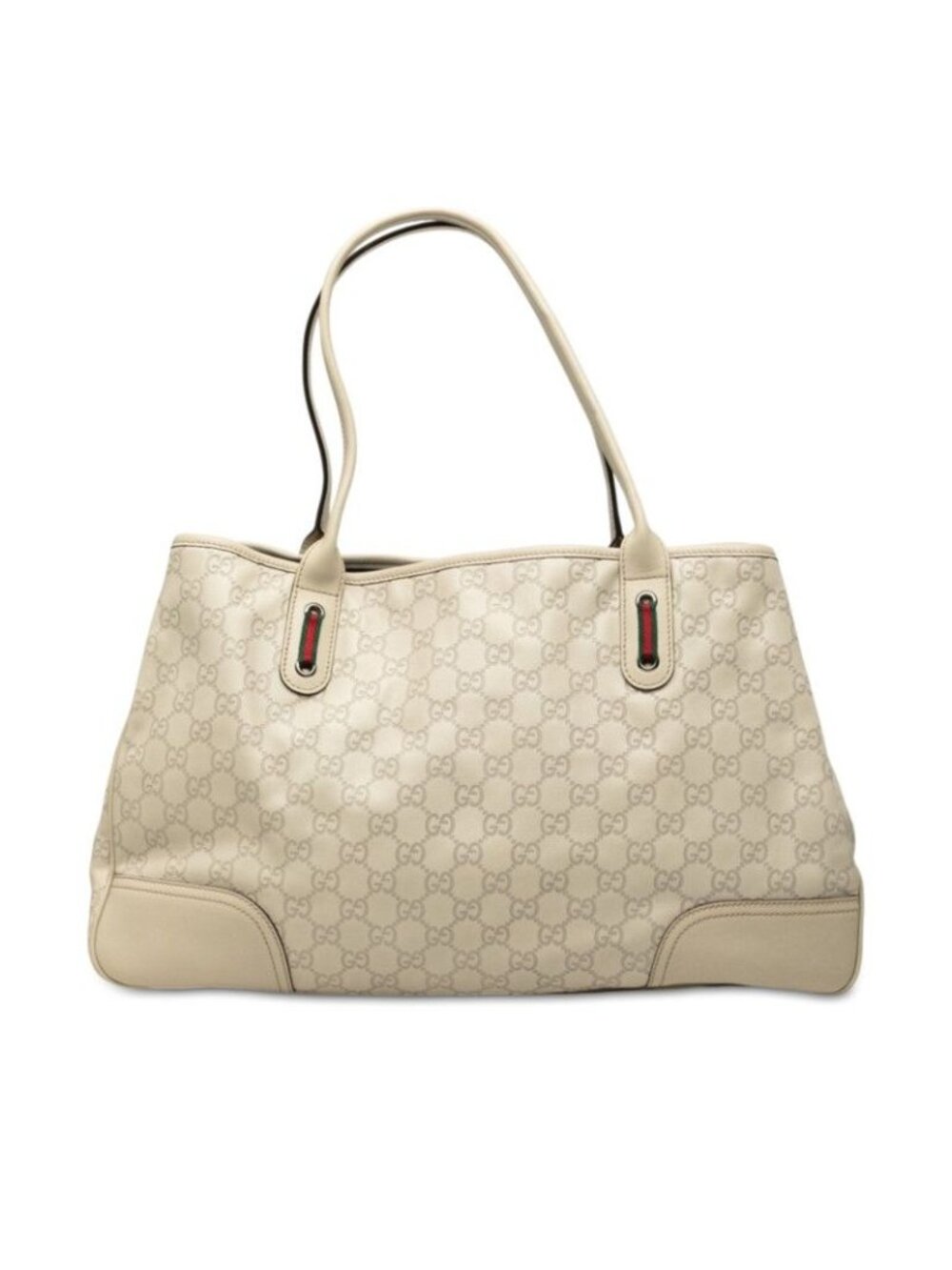 Gucci Guccissima Tote Shoulder Bag White Leather
